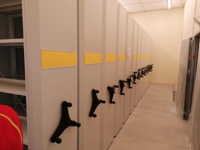 Mobile archive shelving system in Estonia